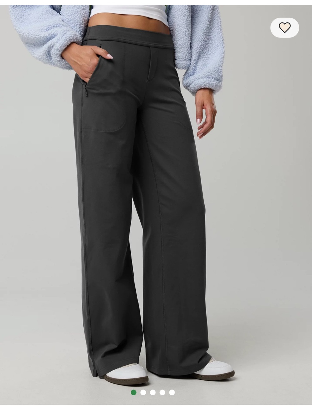 Offline by Aerie The Hugger Trouser Wide-Leg Pull-On Pants in Charcoal